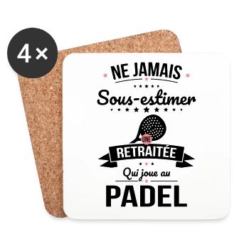 Sous-estimer une retraitée qui joue au padel - Dessous de verre (lot de 4) - blanc - Devant