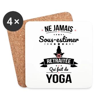 Sous-estimer une retraitée qui fait du yoga - Dessous de verre (lot de 4) - blanc - Devant