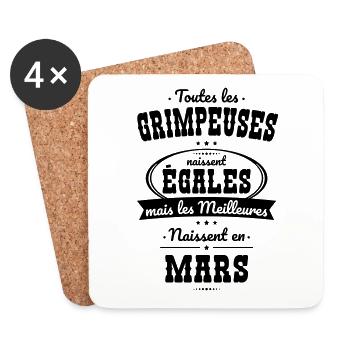 Grimpeuses égales meilleures naissent en Mars - Dessous de verre (lot de 4) - blanc - Devant