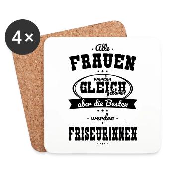 Alle Frauen gleich Besten werden Friseurinnen - Untersetzer (4er-Set) - Weiß - Vorne