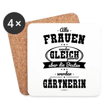 Alle Frauen gleich Besten werden Gartnerin - Untersetzer (4er-Set) - Weiß - Vorne