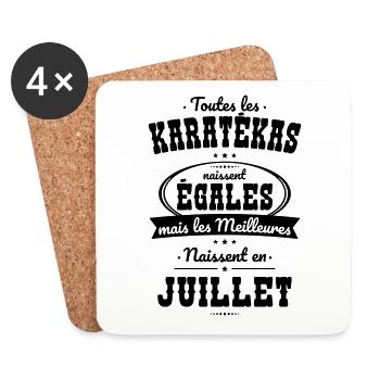 Karatékas égales meilleures naissent en Juillet - Dessous de verre (lot de 4) - blanc - Devant