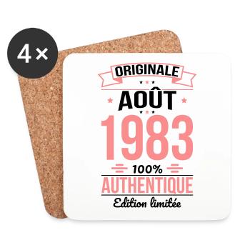 Anniversaire 40 ans - Originale - Août 1983 - Dessous de verre (lot de 4) - blanc - Devant