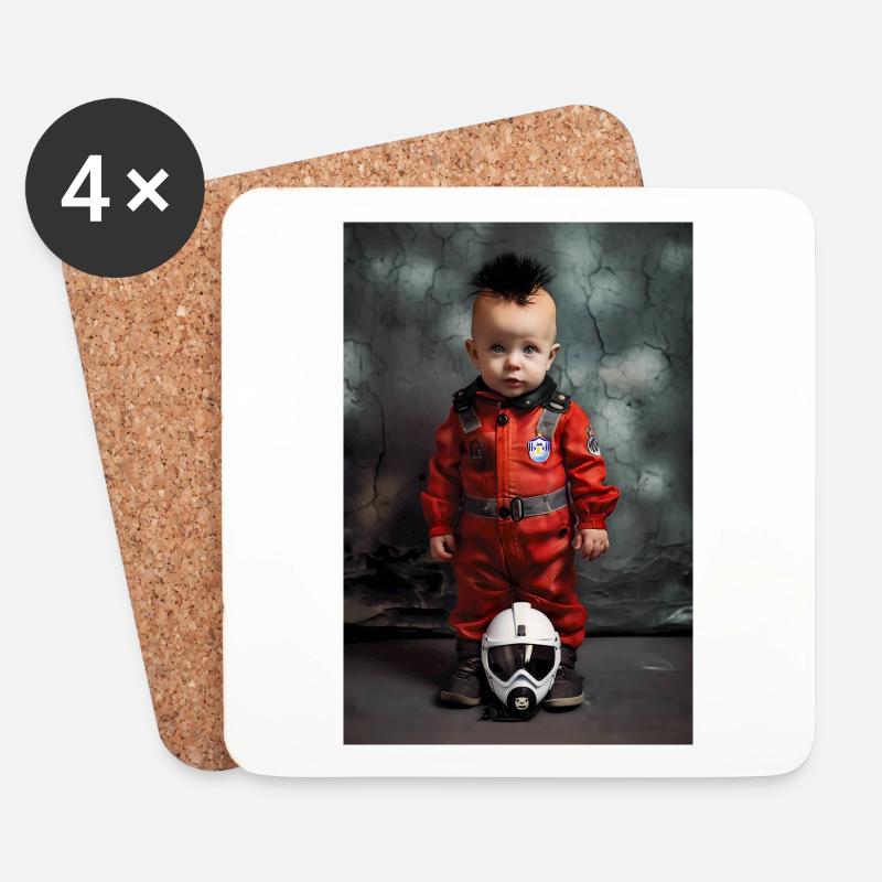 Piloten Baby - Untersetzer (4er-Set) - Weiß