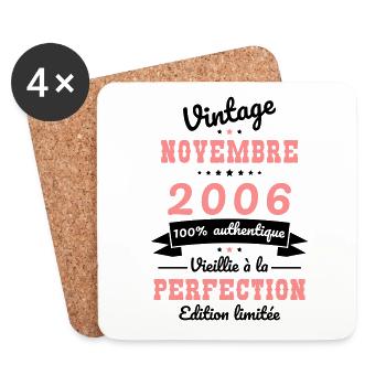 18th Birthday - Vintage - November 2006 - Coasters (set of 4) - white - Front