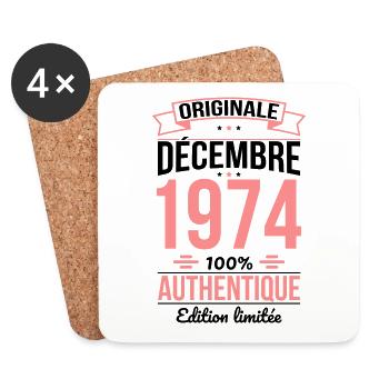 50. Jahrestag - Original - Dezember 1974 - Untersetzer (4er-Set) - Weiß - Vorne