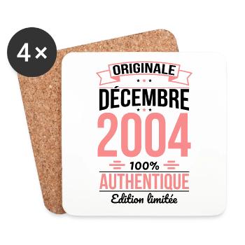 Anniversaire 20 ans - Originale - Décembre 2004 - Dessous de verre (lot de 4) - blanc - Devant