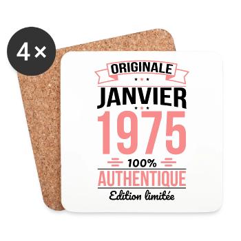 50. Jahrestag - Original - Januar 1975 - Untersetzer (4er-Set) - Weiß - Vorne
