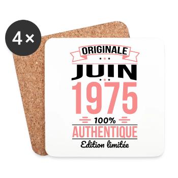 50. Jahrestag - Original - Juni 1975 - Untersetzer (4er-Set) - Weiß - Vorne