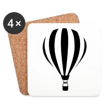 Illustration de ballon à air chaud - Dessous de verre (lot de 4) - blanc - Devant