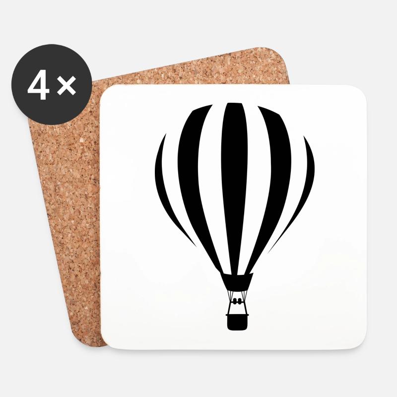 Heißluftballon Illustration - Untersetzer (4er-Set) - Weiß