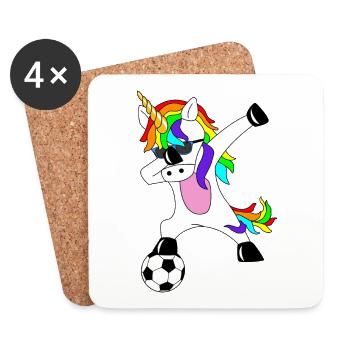 Dabbing Football Unicorn Idée cadeau Dab Licorne - Dessous de verre (lot de 4) - blanc - Devant