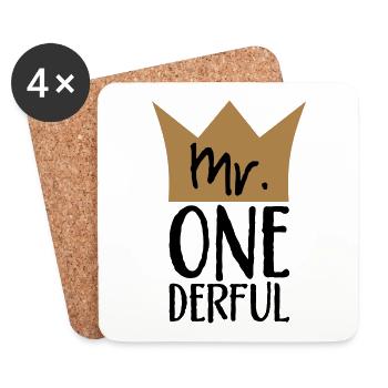 M. One Derful - Dessous de verre (lot de 4) - blanc - Devant