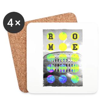 Rome Rome Italy City Skyline Home Love Holiday - Coasters (set of 4) - white - Front