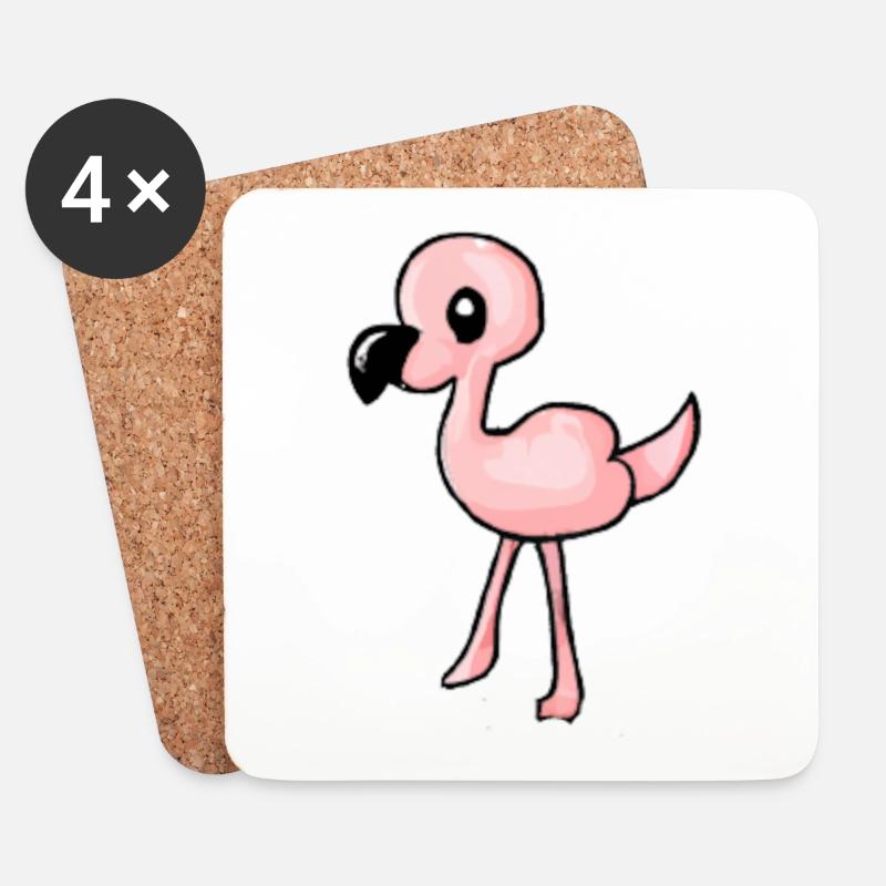 Flamingo Geschenkidee rosa pink - Untersetzer (4er-Set) - Weiß