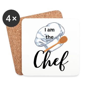 I am the Chef - Untersetzer (4er-Set) - Weiß - Vorne