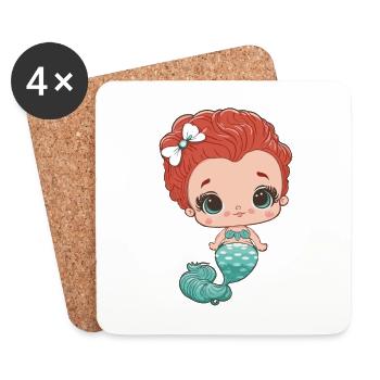 Petite Sirène - Dessous de verre (lot de 4) - blanc - Devant