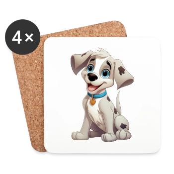 Hund Hündchen Hundeliebhaber Tier Cartoon Comic - Untersetzer (4er-Set) - Weiß - Vorne