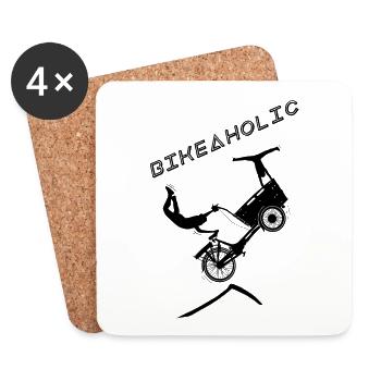 Bikeaholic lasten Rad Schwarz - Untersetzer (4er-Set) - Weiß - Vorne