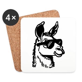 Lama - Coasters (set of 4) - white - Front