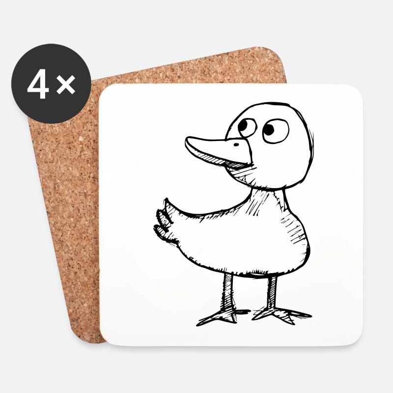 Ente Enten - Untersetzer (4er-Set) - Weiß