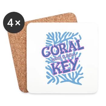 Coral Key, Südflorida - Untersetzer (4er-Set) - Weiß - Vorne