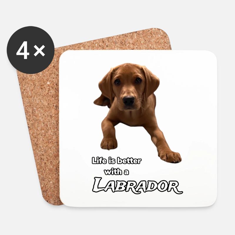Das Leben ist besser mit einem Labrador - Untersetzer (4er-Set) - Weiß