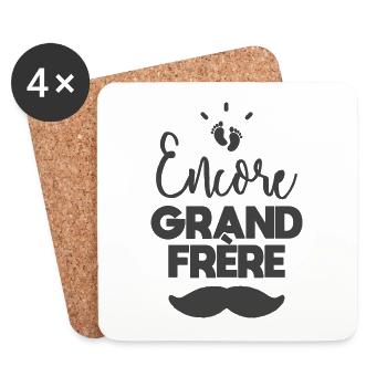 Encore grand frère - Dessous de verre (lot de 4) - blanc - Devant