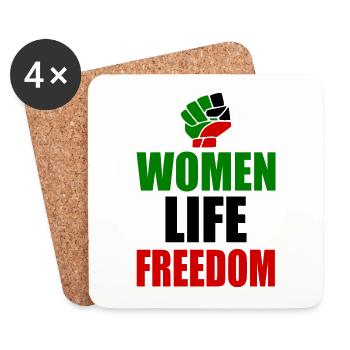 Women life freedom iran - Dessous de verre (lot de 4) - blanc - Devant