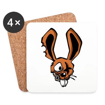 Lapin Zombi - Dessous de verre (lot de 4) - blanc - Devant