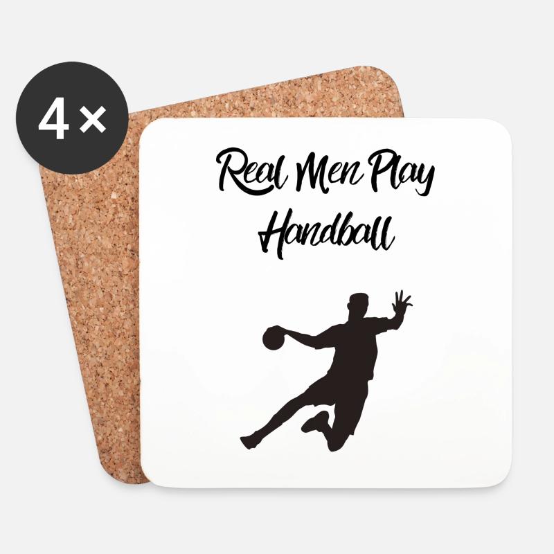 Real Men Play Handball - Untersetzer (4er-Set) - Weiß