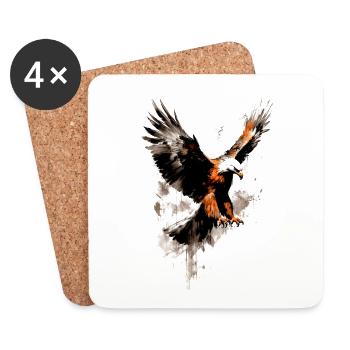 Aigle Animal sauvage américain - Dessous de verre (lot de 4) - blanc - Devant