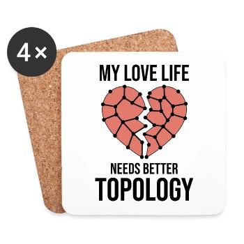 GIS Topology Data Clean Up Geo Love Humor - Coasters (set of 4) - white - Front