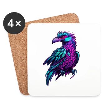 Vol de couleur Neon Phoenix - Dessous de verre (lot de 4) - blanc - Devant