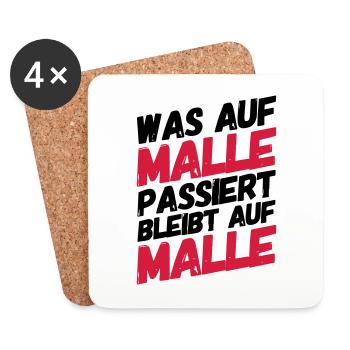Was auf Malle Passiert, Bleibt auf Malle Party - Untersetzer (4er-Set) - Weiß - Vorne