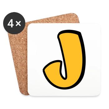 Alphabet J - Coasters (set of 4) - white - Front