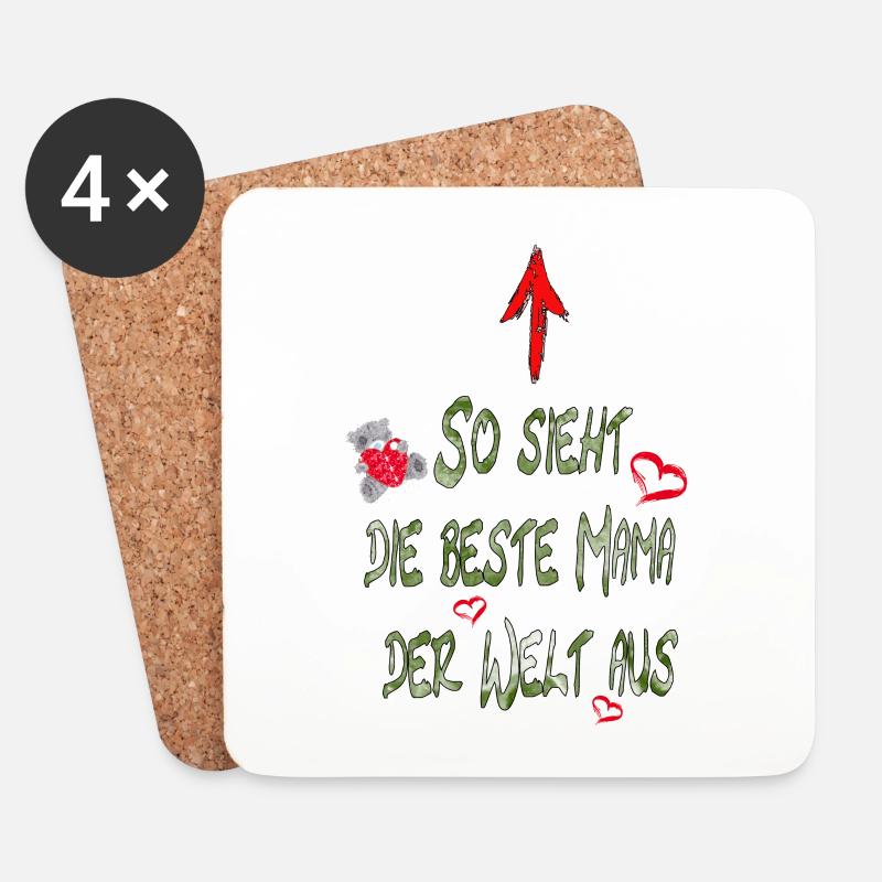 so sieht die beste mama aus 2 - Untersetzer (4er-Set) - Weiß