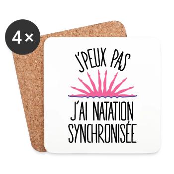 J'peux pas j'ai natation synchronisée - Dessous de verre (lot de 4) - blanc - Devant