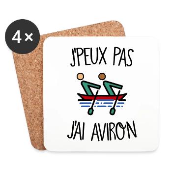 J'peux pas j'ai aviron - Dessous de verre (lot de 4) - blanc - Devant