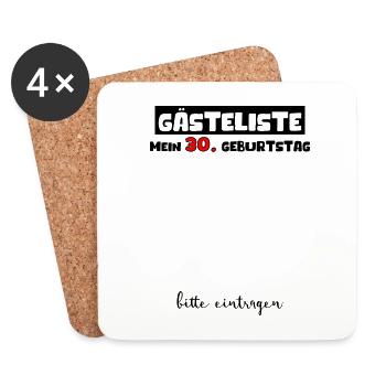Gästebuch Mein 30. Geburtstag Bitte Eintragen Gast - Untersetzer (4er-Set) - Weiß - Vorne
