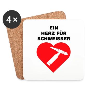 Ein Herz Für Schweißer - WIG - Untersetzer (4er-Set) - Weiß - Vorne