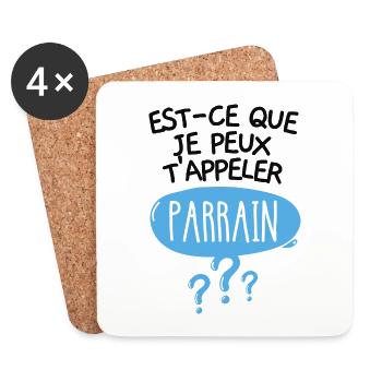 Est-ce que je peux t'appeler parrain - Dessous de verre (lot de 4) - blanc - Devant