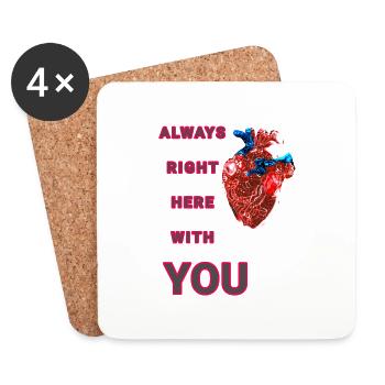 Anatomical heart design - Coasters (set of 4) - white - Front