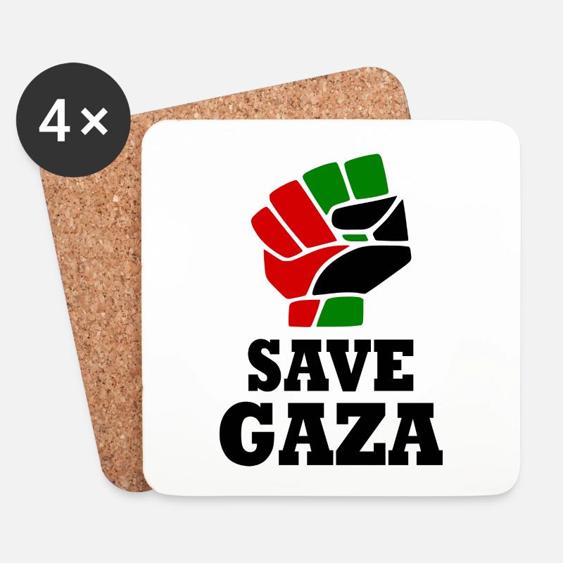Save gaza - Untersetzer (4er-Set) - Weiß