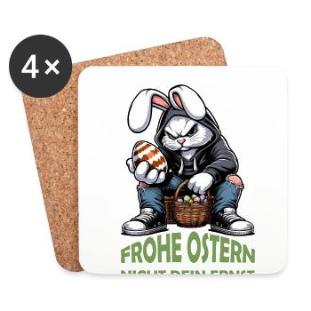 Frohe Ostern nicht dein ernst - Untersetzer (4er-Set) - Weiß - Vorne