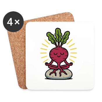 Rooted in Peace - Coasters (set of 4) - white - Front