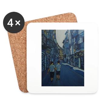 Abstrakte Straße - Untersetzer (4er-Set) - Weiß - Vorne