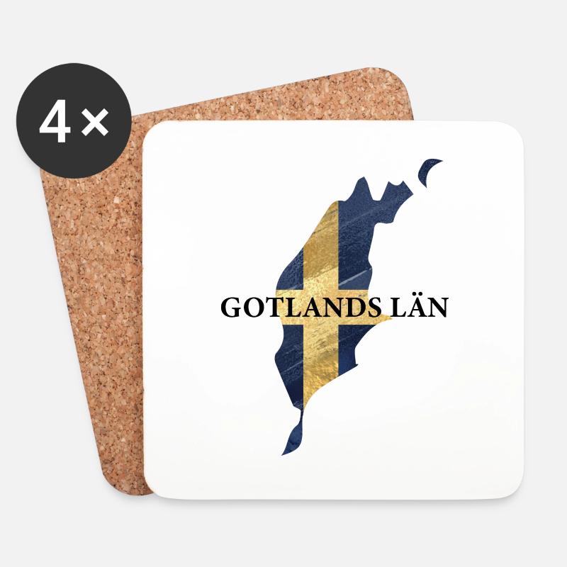 SCHWEDEN GOTLANDS LÄN - Untersetzer (4er-Set) - Weiß