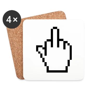 Mittelfinger - Untersetzer (4er-Set) - Weiß - Vorne