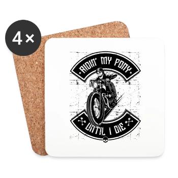 MOTORCYCLE BIKER CHOPPER - Coasters (set of 4) - white - Front